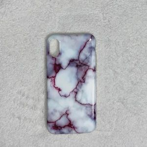 Raspberry marble iphone X case